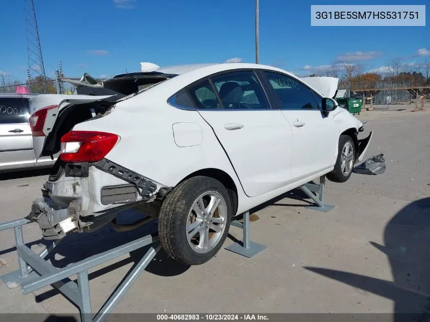 2017 Chevrolet Cruze Lt Auto VIN: 3G1BE5SM7HS531751 Lot: 40682983