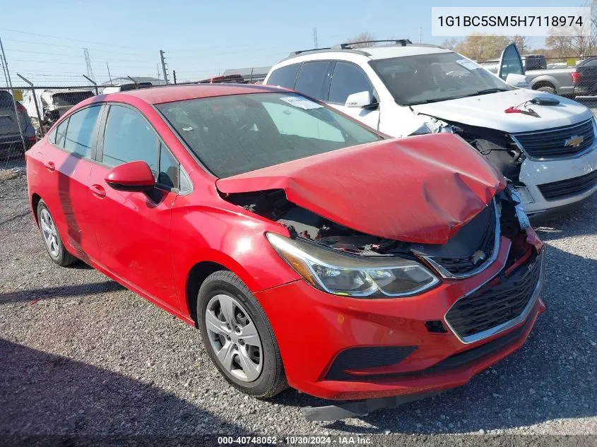 2017 Chevrolet Cruze Ls Auto VIN: 1G1BC5SM5H7118974 Lot: 40748052