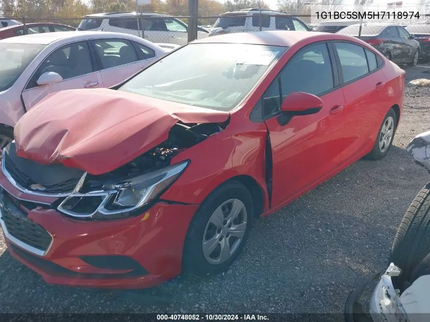 2017 Chevrolet Cruze Ls Auto VIN: 1G1BC5SM5H7118974 Lot: 40748052