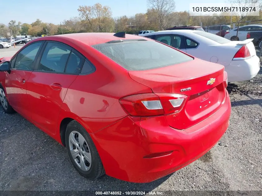 2017 Chevrolet Cruze Ls Auto VIN: 1G1BC5SM5H7118974 Lot: 40748052