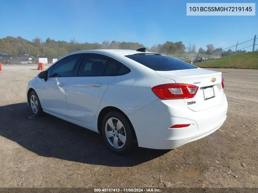 2017 Chevrolet Cruze Ls Auto VIN: 1G1BC5SM0H7219145 Lot: 40757413