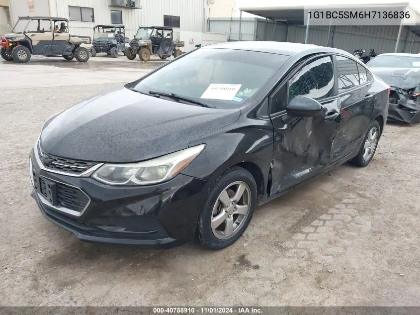 2017 Chevrolet Cruze Ls Auto VIN: 1G1BC5SM6H7136836 Lot: 40758910