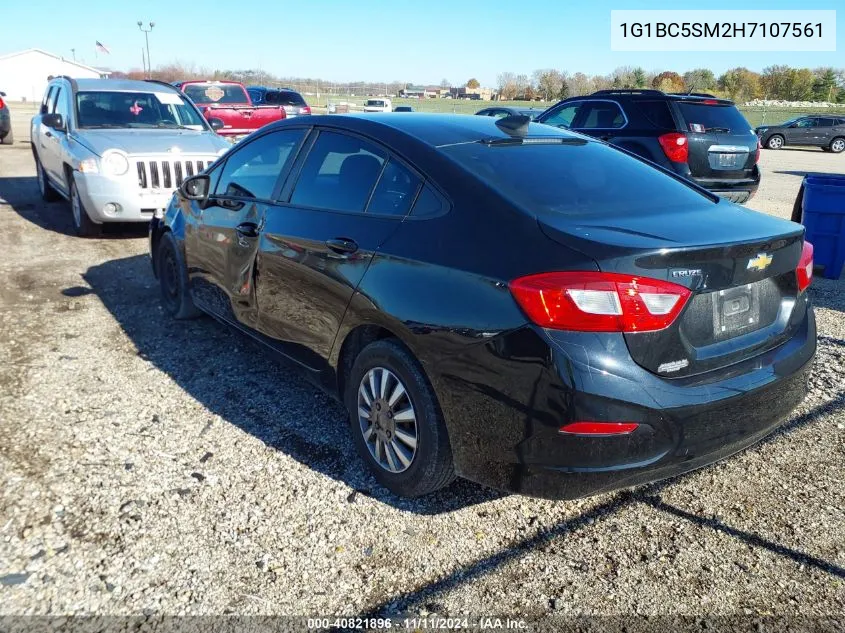 2017 Chevrolet Cruze Ls Auto VIN: 1G1BC5SM2H7107561 Lot: 40821896