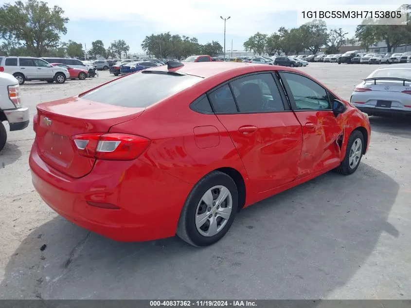 2017 Chevrolet Cruze Ls Auto VIN: 1G1BC5SM3H7153805 Lot: 40837362