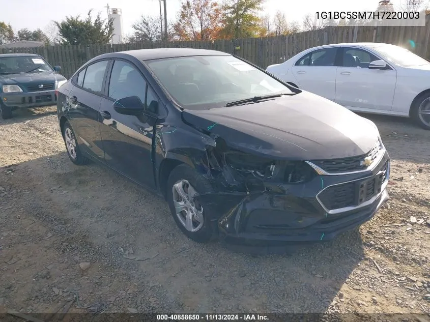 2017 Chevrolet Cruze Ls Auto VIN: 1G1BC5SM7H7220003 Lot: 40858650