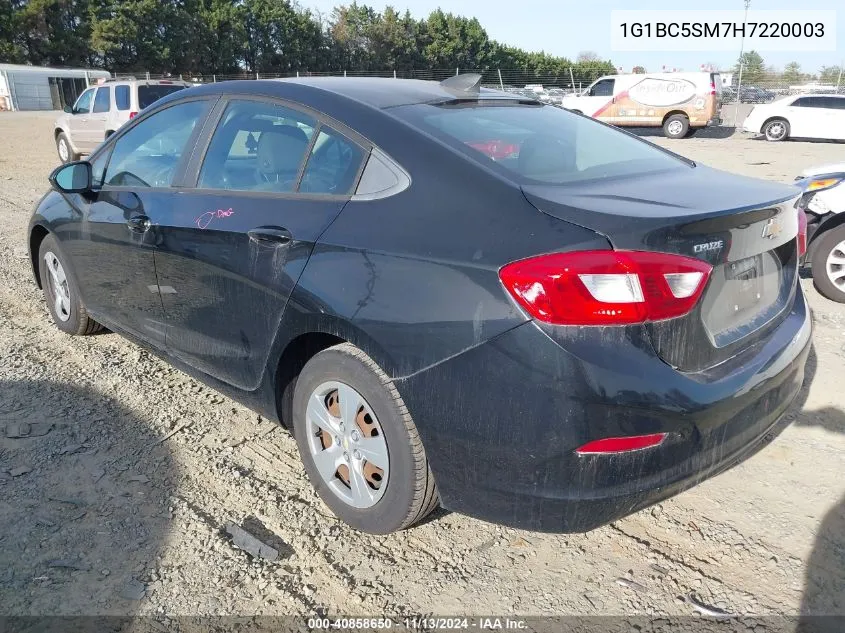 2017 Chevrolet Cruze Ls Auto VIN: 1G1BC5SM7H7220003 Lot: 40858650