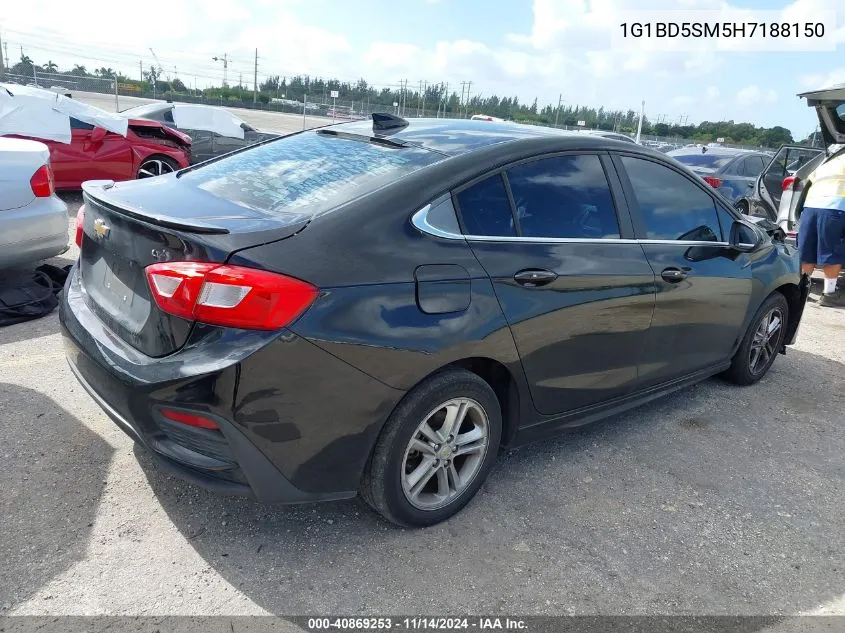 2017 Chevrolet Cruze Lt Manual VIN: 1G1BD5SM5H7188150 Lot: 40869253