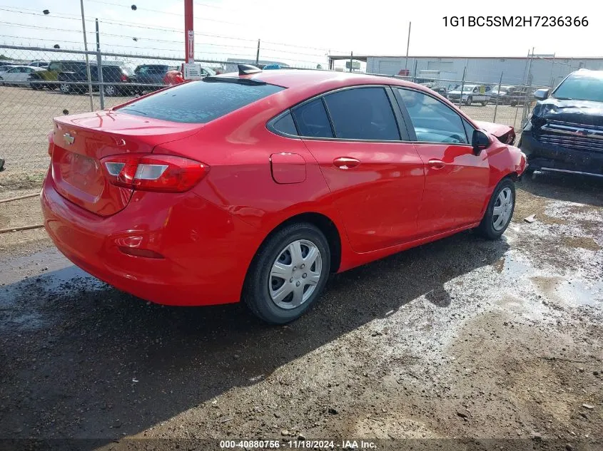 2017 Chevrolet Cruze Ls Auto VIN: 1G1BC5SM2H7236366 Lot: 40880756