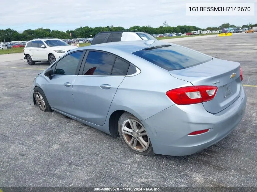 2017 Chevrolet Cruze Lt Auto VIN: 1G1BE5SM3H7142670 Lot: 40889570