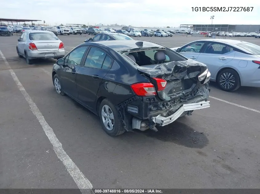 2018 Chevrolet Cruze Ls Auto VIN: 1G1BC5SM2J7227687 Lot: 39748816