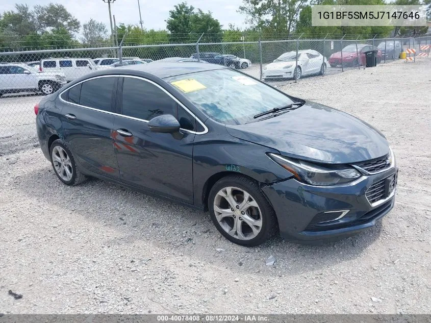 2018 Chevrolet Cruze Premier Auto VIN: 1G1BF5SM5J7147646 Lot: 40078408