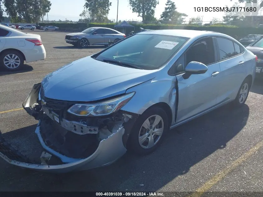 2018 Chevrolet Cruze Ls Auto VIN: 1G1BC5SM3J7171680 Lot: 40391039