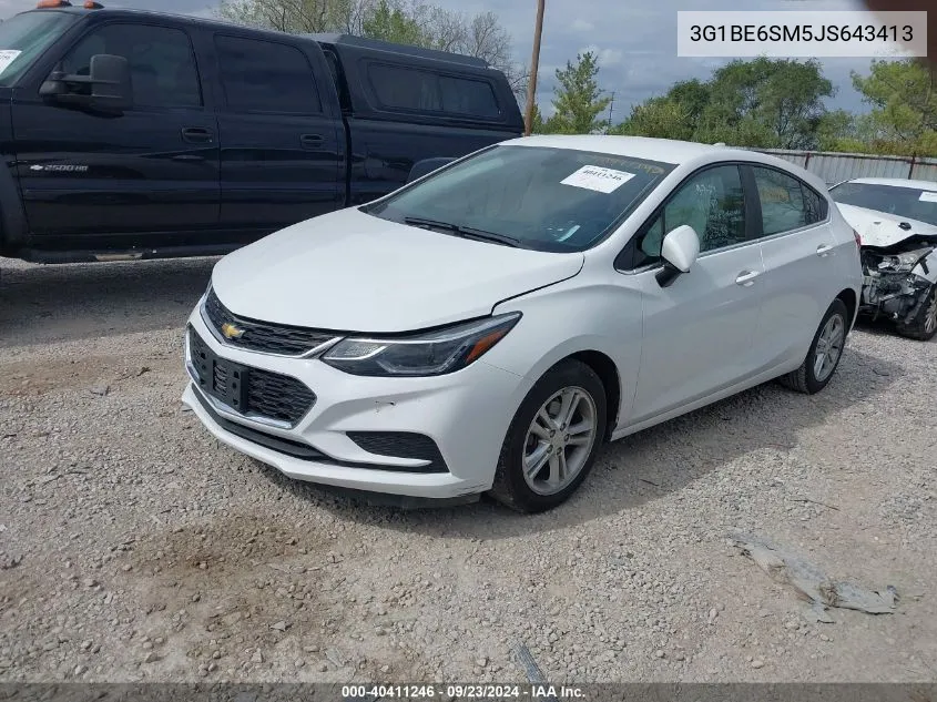 2018 Chevrolet Cruze Lt Auto VIN: 3G1BE6SM5JS643413 Lot: 40411246