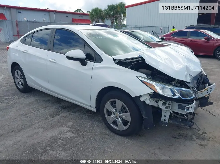 2018 Chevrolet Cruze Ls Manual VIN: 1G1BB5SM1J7114204 Lot: 40414803