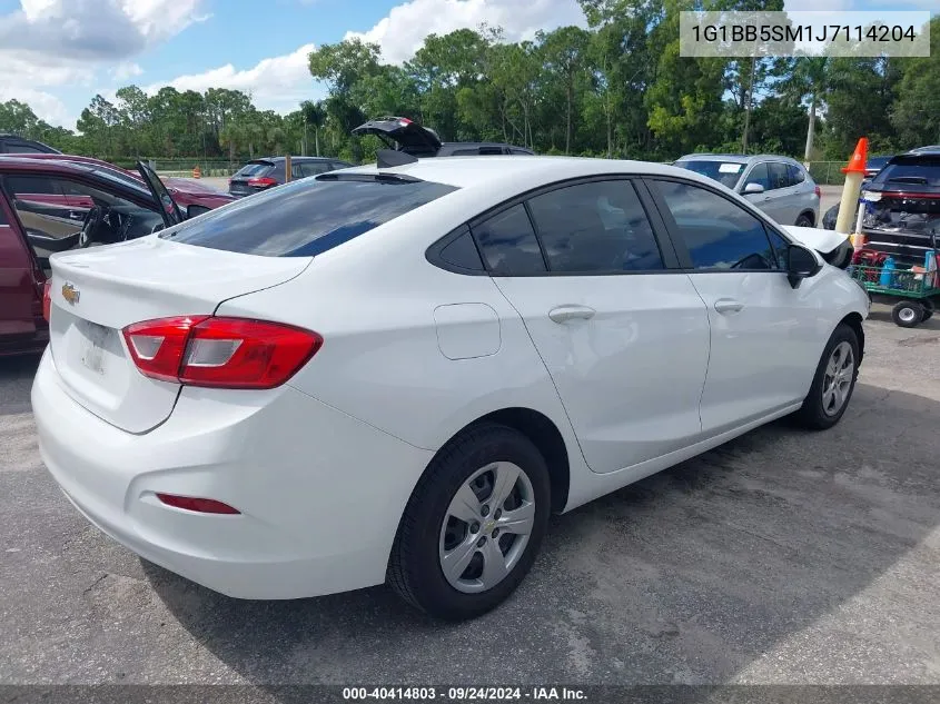 2018 Chevrolet Cruze Ls Manual VIN: 1G1BB5SM1J7114204 Lot: 40414803