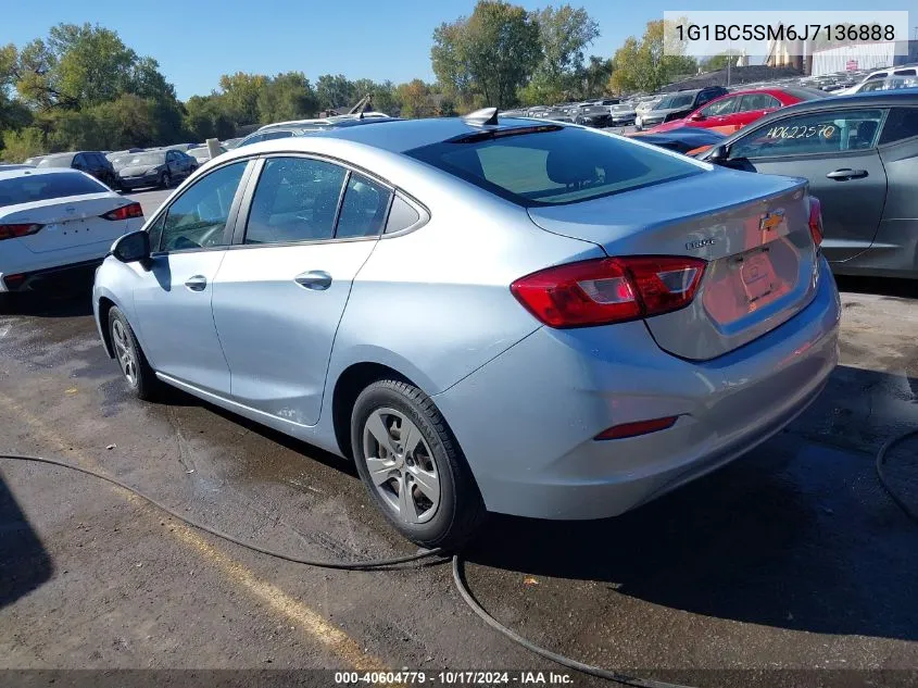 2018 Chevrolet Cruze Ls Auto VIN: 1G1BC5SM6J7136888 Lot: 40604779