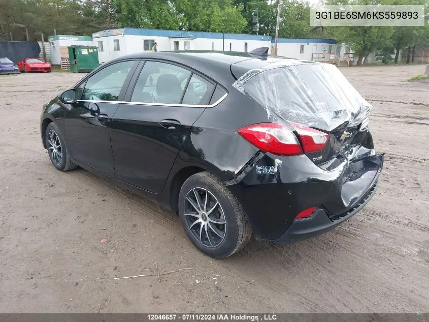 3G1BE6SM6KS559893 2019 Chevrolet Cruze Lt