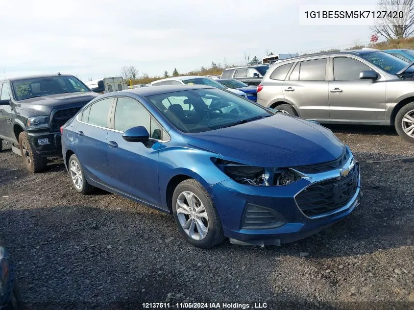 2019 Chevrolet Cruze VIN: 1G1BE5SM5K7127420 Lot: 12137511