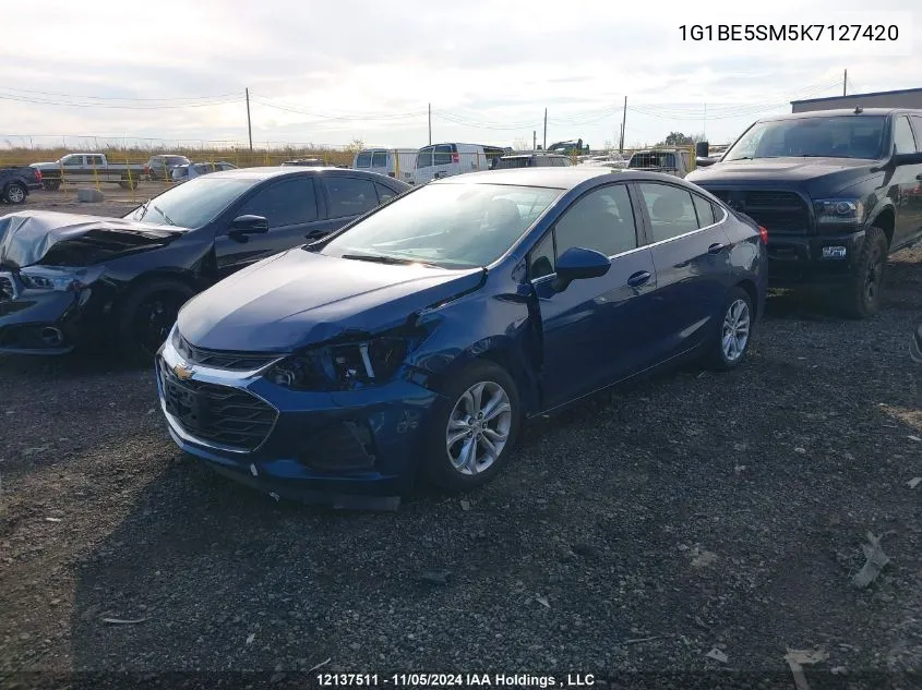 2019 Chevrolet Cruze VIN: 1G1BE5SM5K7127420 Lot: 12137511