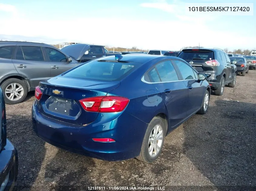 2019 Chevrolet Cruze VIN: 1G1BE5SM5K7127420 Lot: 12137511