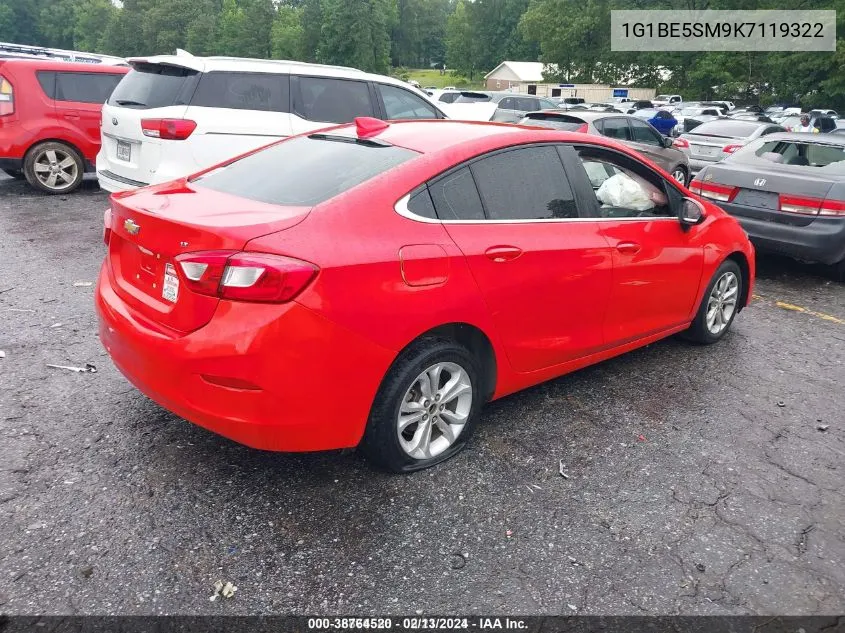 2019 Chevrolet Cruze Lt VIN: 1G1BE5SM9K7119322 Lot: 38764520