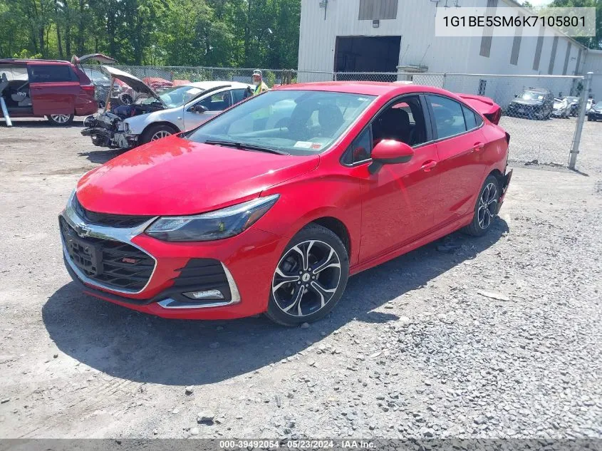 2019 Chevrolet Cruze Lt VIN: 1G1BE5SM6K7105801 Lot: 39492054