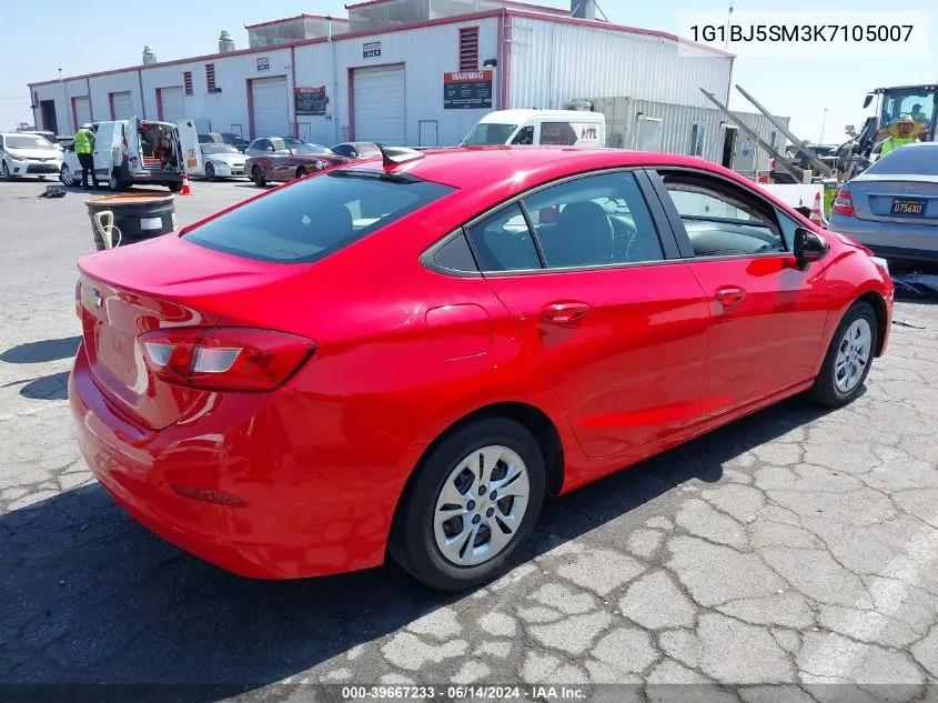 1G1BJ5SM3K7105007 2019 Chevrolet Cruze Cvt (Fleet Orders Only)