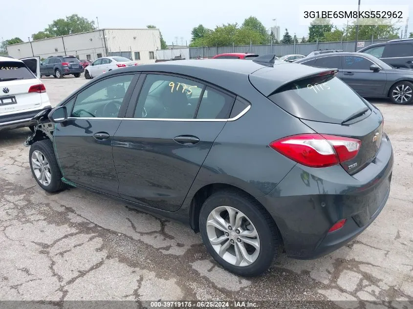 2019 Chevrolet Cruze Lt VIN: 3G1BE6SM8KS552962 Lot: 39719175