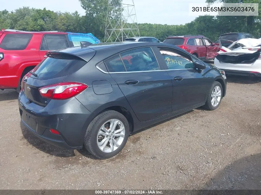 2019 Chevrolet Cruze Lt VIN: 3G1BE6SM3KS603476 Lot: 39747369