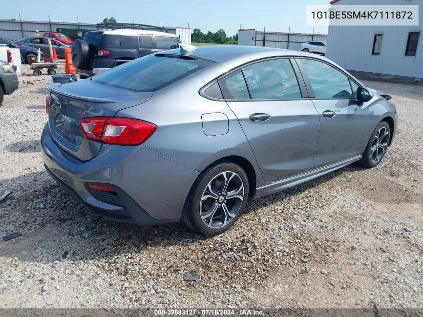 2019 Chevrolet Cruze Lt VIN: 1G1BE5SM4K7111872 Lot: 39883127