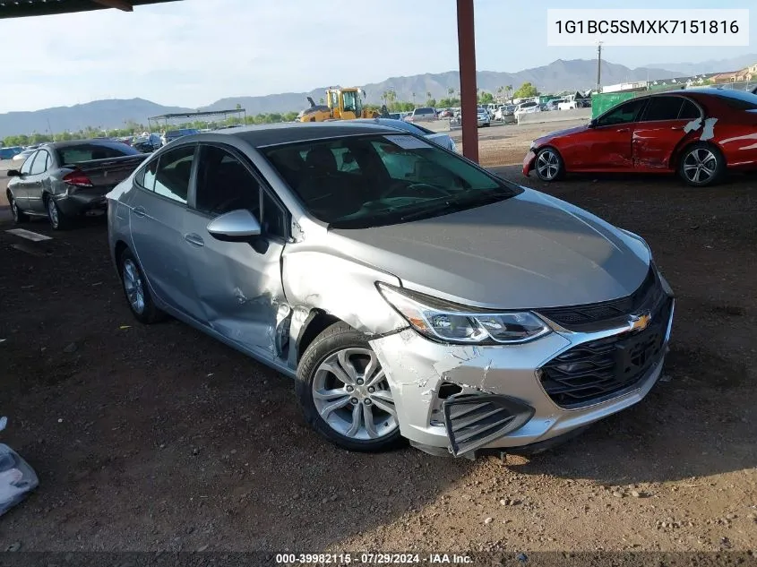 2019 Chevrolet Cruze Ls VIN: 1G1BC5SMXK7151816 Lot: 39982115