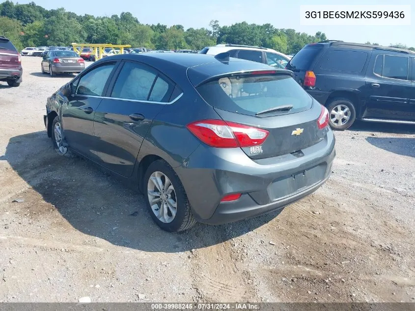 2019 Chevrolet Cruze Lt VIN: 3G1BE6SM2KS599436 Lot: 39988245