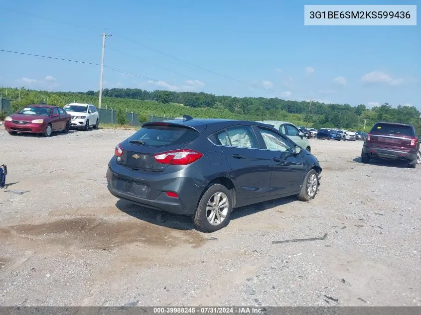 2019 Chevrolet Cruze Lt VIN: 3G1BE6SM2KS599436 Lot: 39988245