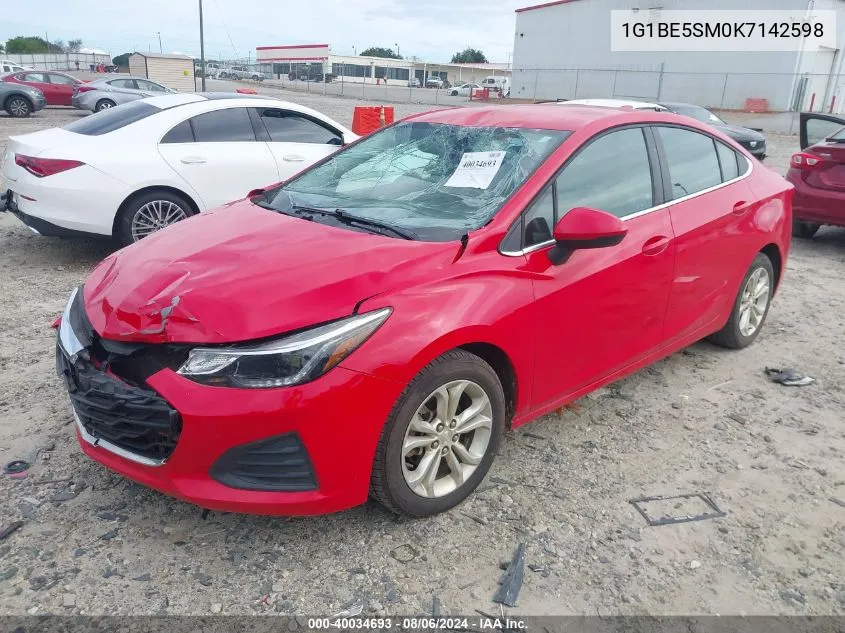 2019 Chevrolet Cruze Lt VIN: 1G1BE5SM0K7142598 Lot: 40034693