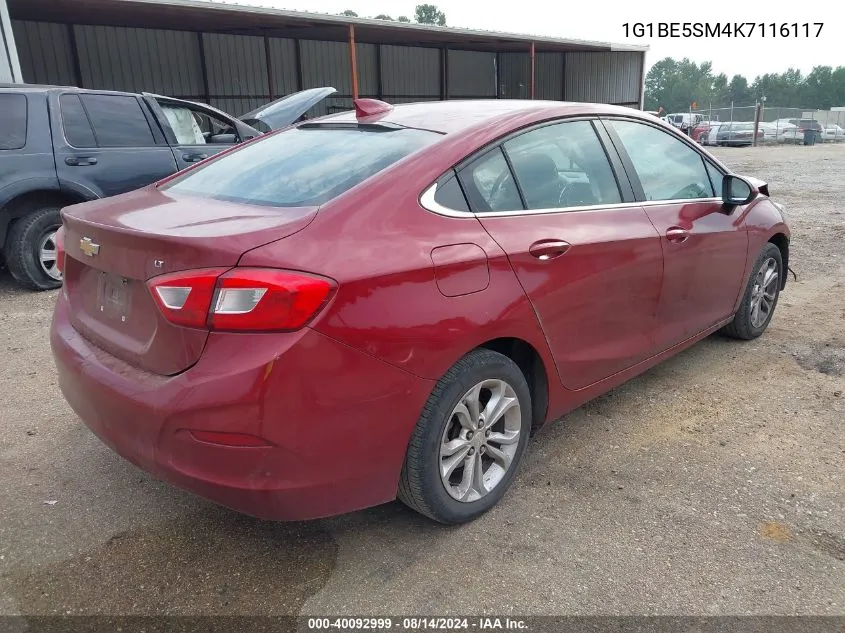 2019 Chevrolet Cruze Lt VIN: 1G1BE5SM4K7116117 Lot: 40092999