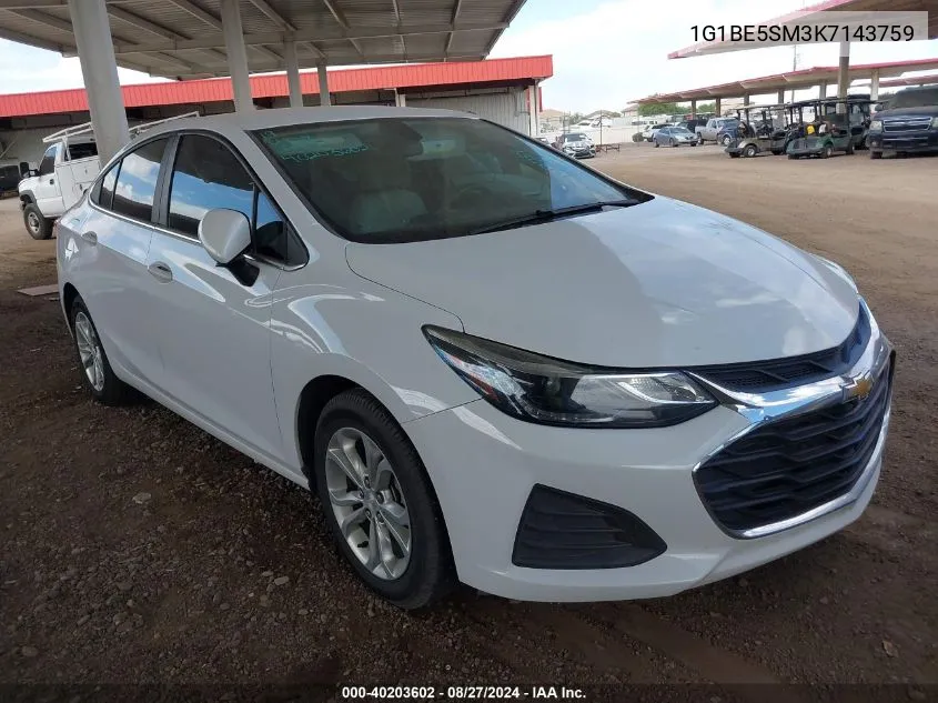 2019 Chevrolet Cruze Lt VIN: 1G1BE5SM3K7143759 Lot: 40203602