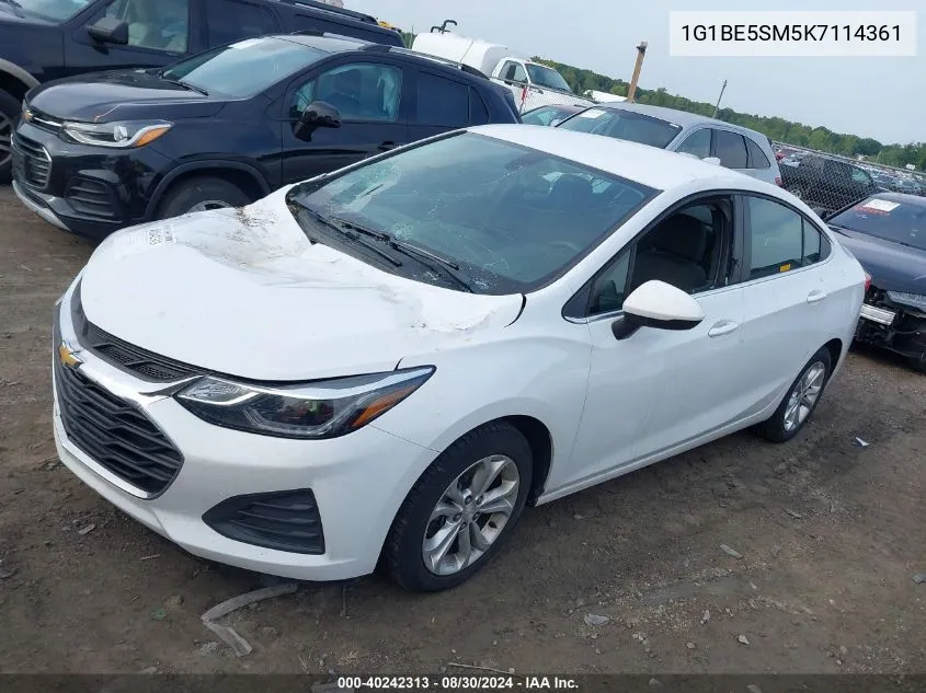 2019 Chevrolet Cruze Lt VIN: 1G1BE5SM5K7114361 Lot: 40242313