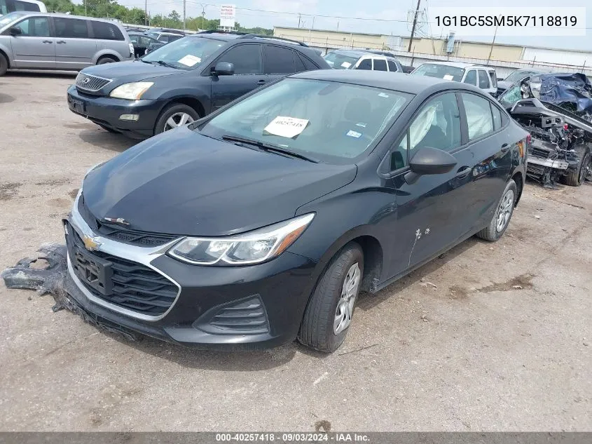 2019 Chevrolet Cruze Ls VIN: 1G1BC5SM5K7118819 Lot: 40257418