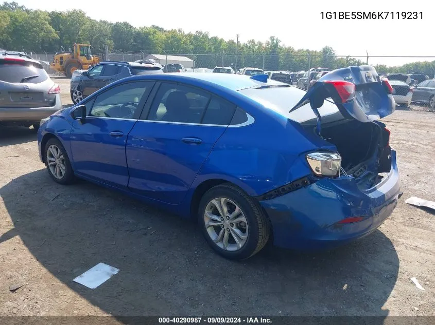 2019 Chevrolet Cruze Lt VIN: 1G1BE5SM6K7119231 Lot: 40290987