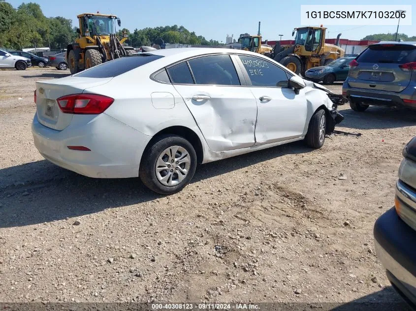 2019 Chevrolet Cruze Ls VIN: 1G1BC5SM7K7103206 Lot: 40308123