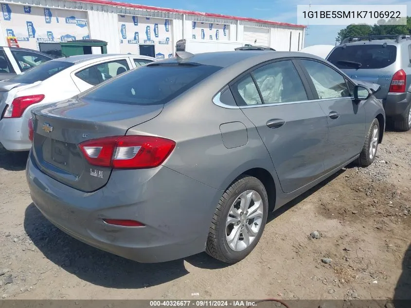 2019 Chevrolet Cruze Lt VIN: 1G1BE5SM1K7106922 Lot: 40326677