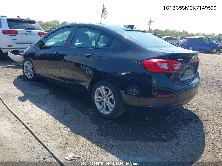 2019 Chevrolet Cruze Ls VIN: 1G1BC5SM0K7149590 Lot: 40335875