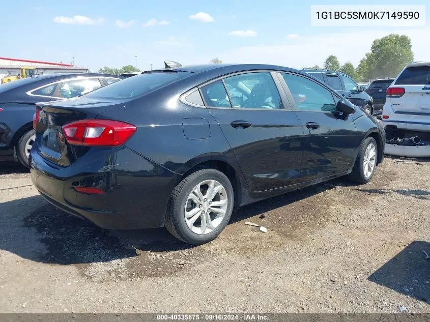 2019 Chevrolet Cruze Ls VIN: 1G1BC5SM0K7149590 Lot: 40335875