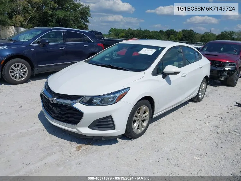 2019 Chevrolet Cruze Ls VIN: 1G1BC5SM6K7149724 Lot: 40371679