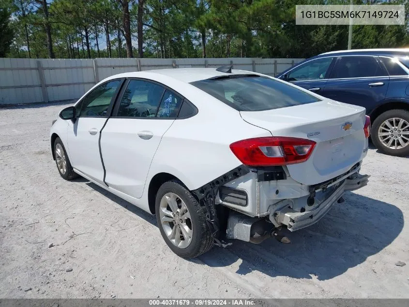 2019 Chevrolet Cruze Ls VIN: 1G1BC5SM6K7149724 Lot: 40371679