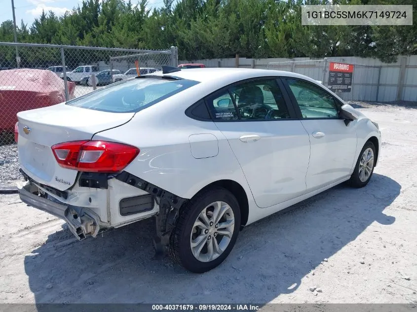 2019 Chevrolet Cruze Ls VIN: 1G1BC5SM6K7149724 Lot: 40371679