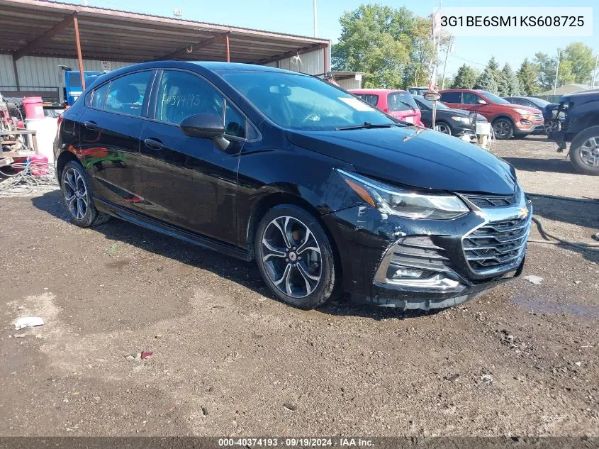 2019 Chevrolet Cruze Lt VIN: 3G1BE6SM1KS608725 Lot: 40374193