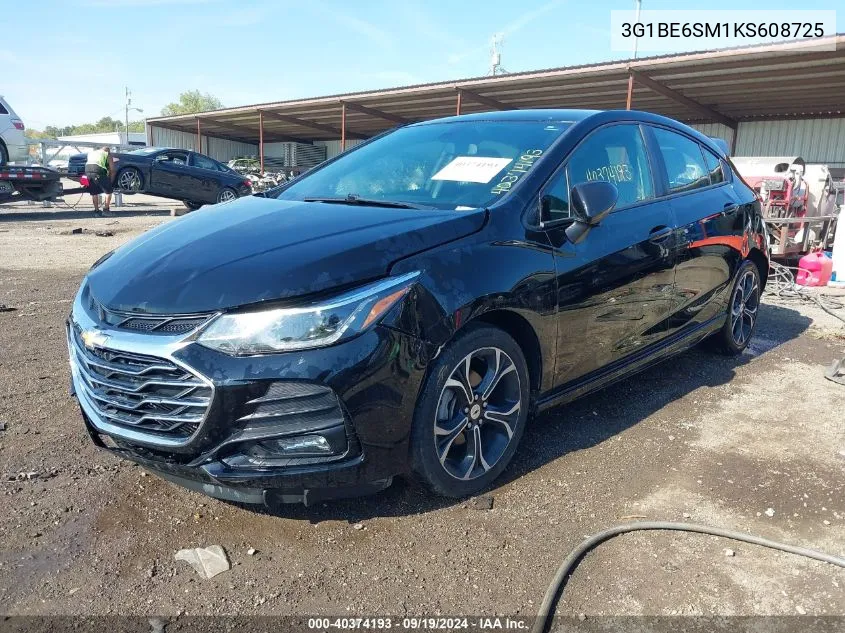 2019 Chevrolet Cruze Lt VIN: 3G1BE6SM1KS608725 Lot: 40374193