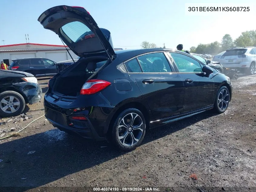 2019 Chevrolet Cruze Lt VIN: 3G1BE6SM1KS608725 Lot: 40374193