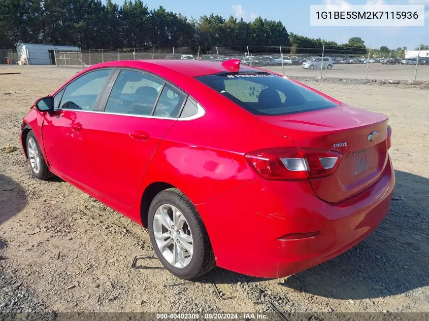 2019 Chevrolet Cruze Lt VIN: 1G1BE5SM2K7115936 Lot: 40402309